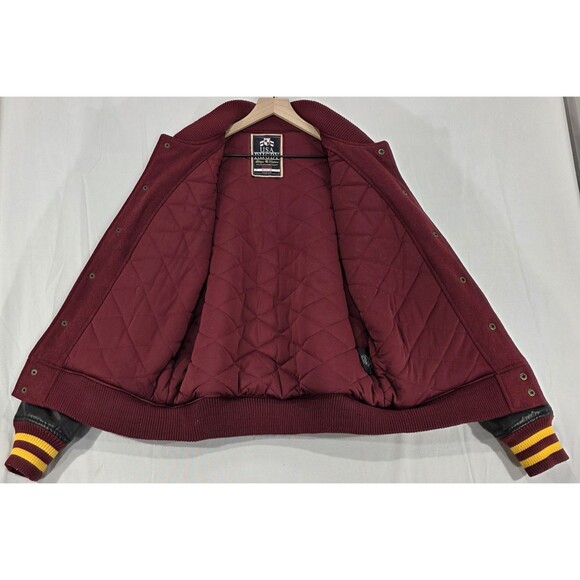 Vintage 90s USA Rugby Varsity Jacket Letterman Patches Red Black Men's M - Picture 4 of 16